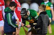 5 January 2023; Shane Conway of Kerry signs an autograph after the Co-Op Superstores Munster Hurling League Group 2 match between Kerry and Cork at Austin Stack Park in Tralee, Kerry. Photo by Brendan Moran/Sportsfile