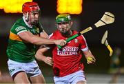 5 January 2023; Brian Roche of Cork loses his hurley in a tackle by Fionan Mackessy of Kerry during the Co-Op Superstores Munster Hurling League Group 2 match between Kerry and Cork at Austin Stack Park in Tralee, Kerry. Photo by Brendan Moran/Sportsfile