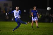 4 January 2023; Wicklow goalkeeper Mark Jackson takes a free during the O'Byrne Cup Group C Round 1 match between Wicklow and Dublin at Baltinglass GAA club in Baltinglass, Wicklow. Photo by Sam Barnes/Sportsfile