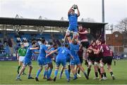 6 January 2023; Alex Soroka of Leinster wins possession in a lineout during a friendly match between Ireland U20 and Leinster Development at Energia Park in Dublin. Photo by Seb Daly/Sportsfile