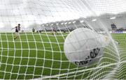 6 January 2023; Robert Finnerty of Galway scores his side's third goal from a penalty during the Connacht FBD League Round 1 match between Leitrim and Galway at the NUI Galway Connacht GAA Air Dome in Bekan, Mayo. Photo by David Fitzgerald/Sportsfile