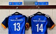 7 January 2023; The jerseys of Leinster's Aoife Dalton, 13, and Clare Gorman, 14, hang in the dressing room before the Vodafone Women’s Interprovincial Championship Round One match between Leinster and Connacht at Energia Park in Dublin. Photo by Seb Daly/Sportsfile