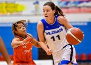 7 January 2023; Sinead Deegan of Waterford Wildcats in action against Chanell Williams of Killester during the Basketball Ireland Paudie O'Connor Cup Semi-Final match between Waterford Wildcats and Killester at Neptune Stadium in Cork. Photo by Brendan Moran/Sportsfile