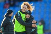 7 January 2023; Leinster head coach Tania Rosser, right, and Aoife McDermott before the Vodafone Women’s Interprovincial Championship Round One match between Leinster and Connacht at Energia Park in Dublin. Photo by Seb Daly/Sportsfile