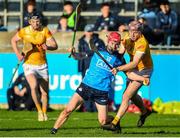 7 January 2023; Liam Murphy of Dublin in action against Eoghan Campbell of Antrim during the Walsh Cup Group 1 Round 1 match between Dublin and Antrim at Parnell Park in Dublin. Photo by Tyler Miller/Sportsfile