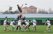 7 January 2023; Greg Jones of Ulster wins possession in a lineout during the United Rugby Championship match between Benetton and Ulster at Stadio Monigo in Treviso, Italy. Photo by John Dickson/Sportsfile