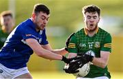 7 January 2023; Jack O'Connor of Meath in action against Mark Barry of Laois during the O'Byrne Cup Group B Round 2 match between Meath and Laois at Páirc Tailteann in Navan, Meath. Photo by Piaras Ó Mídheach/Sportsfile