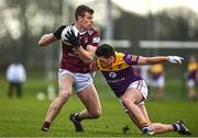 7 January 2023; John Heslin of Westmeath in action against Liam O'Connor of Wexford during the O'Byrne Cup Group A Round 2 match between Westmeath and Wexford at The Downs GAA club in Mullingar, Westmeath. Photo by Sam Barnes/Sportsfile