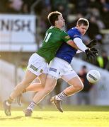 7 January 2023; Mark Timmons of Laois in action against Darragh Campion of Meath during the O'Byrne Cup Group B Round 2 match between Meath and Laois at Páirc Tailteann in Navan, Meath. Photo by Piaras Ó Mídheach/Sportsfile