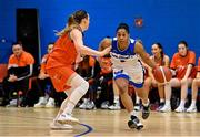 7 January 2023; Jasmine Walker of Waterford Wildcats in action against Ella McCloskey of Killester during the Basketball Ireland Paudie O'Connor Cup Semi-Final match between Waterford Wildcats and Killester at Neptune Stadium in Cork. Photo by Brendan Moran/Sportsfile