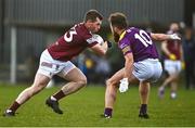 7 January 2023; Lorcan Dolan of Westmeath in action against Conor Carty of Wexford during the O'Byrne Cup Group A Round 2 match between Westmeath and Wexford at The Downs GAA club in Mullingar, Westmeath. Photo by Sam Barnes/Sportsfile