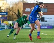 7 January 2023; Clare Gorman of Leinster is tackled by Laoise McGonagle of Connacht during the Vodafone Women’s Interprovincial Championship Round One match between Leinster and Connacht at Energia Park in Dublin. Photo by Seb Daly/Sportsfile