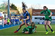 7 January 2023; Clare Gorman of Leinster is tackled by Ava Ryder of Connacht during the Vodafone Women’s Interprovincial Championship Round One match between Leinster and Connacht at Energia Park in Dublin. Photo by Seb Daly/Sportsfile