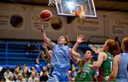 7 January 2023; Lindsey Abed of DCU Mercy goes for a layup during the Basketball Ireland Paudie O'Connor Cup Semi-Final match between DCU Mercy and Trinity Meteors at Neptune Stadium in Cork. Photo by Brendan Moran/Sportsfile