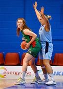 7 January 2023; Claire Melia of Trinity Meteors in action against Hannah Thornton of DCU Mercy during the Basketball Ireland Paudie O'Connor Cup Semi-Final match between DCU Mercy and Trinity Meteors at Neptune Stadium in Cork. Photo by Brendan Moran/Sportsfile