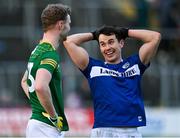7 January 2023; Brian Byrne of Laois and Brian Conlon of Meath in conversation after the O'Byrne Cup Group B Round 2 match between Meath and Laois at Páirc Tailteann in Navan, Meath. Photo by Piaras Ó Mídheach/Sportsfile