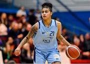 7 January 2023; Tyra Johnson of DCU Mercy during the Basketball Ireland Paudie O'Connor Cup Semi-Final match between DCU Mercy and Trinity Meteors at Neptune Stadium in Cork. Photo by Brendan Moran/Sportsfile