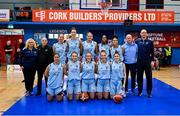 7 January 2023; The DCU Mercy team before the Basketball Ireland Paudie O'Connor Cup Semi-Final match between DCU Mercy and Trinity Meteors at Neptune Stadium in Cork. Photo by Brendan Moran/Sportsfile