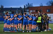 7 January 2023; Leinster players and staff after their side's victory in the Vodafone Women’s Interprovincial Championship Round One match between Leinster and Connacht at Energia Park in Dublin. Photo by Seb Daly/Sportsfile