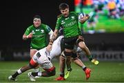 7 January 2023; Conor Oliver of Connacht is tackled by Celimpilo Gumede of Cell C Sharks during the United Rugby Championship match between Connacht and Cell C Sharks at the Sportsground in Galway. Photo by Eóin Noonan/Sportsfile