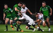 7 January 2023; Josh Murphy of Connacht is tackled by Cameron Wright of Cell C Sharks during the United Rugby Championship match between Connacht and Cell C Sharks at the Sportsground in Galway. Photo by Eóin Noonan/Sportsfile