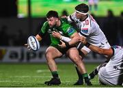 7 January 2023; Dylan Tierney-Martin of Connacht is tackled by Kerron van Vuuren of Cell C Sharks during the United Rugby Championship match between Connacht and Cell C Sharks at the Sportsground in Galway. Photo by Eóin Noonan/Sportsfile