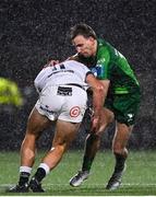 7 January 2023; John Porch of Connacht is tackled by Marnus Potgieter of Cell C Sharks during the United Rugby Championship match between Connacht and Cell C Sharks at the Sportsground in Galway. Photo by Eóin Noonan/Sportsfile
