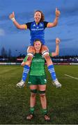 7 January 2023; Aoife McDermott of Leinster and Sonia McDermott of Connacht after the Vodafone Women’s Interprovincial Championship Round One match between Leinster and Connacht at Energia Park in Dublin. Photo by Seb Daly/Sportsfile