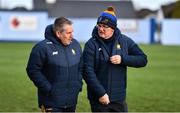 8 January 2023; Clare manager Brian Lohan, right, and selector Ken Ralph before the Co-Op Superstores Munster Hurling League Group 1 match between Tipperary and Clare at McDonagh Park in Nenagh, Tipperary. Photo by Sam Barnes/Sportsfile