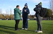 8 January 2023; Laois manager Willie Maher is interviewed before the Walsh Cup Group 2 Round 1 match between Laois and Wexford at St Fintan's GAA Grounds in Mountrath, Laois. Photo by Seb Daly/Sportsfile