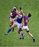 8 January 2023; David Moran of Kerins O'Rahilly's in action against Ben Shovlin, left, and Rory O'Carroll of Kilmacud Crokes during the AIB GAA Football All-Ireland Senior Club Championship Semi-Final match between Kilmacud Crokes of Dublin and Kerins O'Rahilly's of Kerry at Croke Park in Dublin. Photo by Daire Brennan/Sportsfile