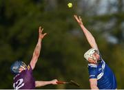 8 January 2023; Ryan Mullaney of Laois in action against Charlie McGuckin of Wexford during the Walsh Cup Group 2 Round 1 match between Laois and Wexford at St Fintan's GAA Grounds in Mountrath, Laois. Photo by Seb Daly/Sportsfile
