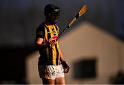 8 January 2023; Billy Drennan of Kilkenny shields his eyes from the sun as he looks at the goalposts before taking a free during the Walsh Cup Group 2 Round 1 match between Kilkenny and Offaly at John Locke Park in Callan, Kilkenny. Photo by Piaras Ó Mídheach/Sportsfile