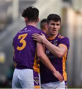 8 January 2023; Theo Clancy, left, and Shane Walsh of Kilmacud Crokes celebrate after the AIB GAA Football All-Ireland Senior Club Championship Semi-Final match between Kilmacud Crokes of Dublin and Kerins O'Rahilly's of Kerry at Croke Park in Dublin. Photo by Daire Brennan/Sportsfile