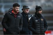 8 January 2023; Down selector Marty Clarke, left, and manager Conor Laverty during the Bank of Ireland Dr McKenna Cup Round 2 match between Down and Donegal at Pairc Esler in Newry, Down. Photo by Harry Murphy/Sportsfile