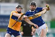 8 January 2023; Gearoid O'Connor of Tipperary in action against John Conneally of Clare during the Co-Op Superstores Munster Hurling League Group 1 match between Tipperary and Clare at McDonagh Park in Nenagh, Tipperary. Photo by Sam Barnes/Sportsfile