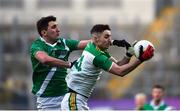 8 January 2023; Danny Tallon of Glen in action against Neil Mulcahy of Moycullen during the AIB GAA Football All-Ireland Senior Club Championship Semi-Final match between Moycullen of Galway and Glen of Derry at Croke Park in Dublin. Photo by Daire Brennan/Sportsfile
