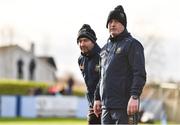 8 January 2023; Tipperary manager Liam Cahill, right, and selector Michael Bevans during the Co-Op Superstores Munster Hurling League Group 1 match between Tipperary and Clare at McDonagh Park in Nenagh, Tipperary. Photo by Sam Barnes/Sportsfile