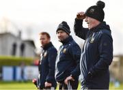 8 January 2023; Tipperary manager Liam Cahill, right, and members of his backroom team watch on during the Co-Op Superstores Munster Hurling League Group 1 match between Tipperary and Clare at McDonagh Park in Nenagh, Tipperary. Photo by Sam Barnes/Sportsfile