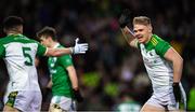 8 January 2023; Tiernán Flannagan of Glen, left, celebrates his 31st minute goal with team mate Alex Doherty during the AIB GAA Football All-Ireland Senior Club Championship Semi-Final match between Moycullen of Galway and Glen of Derry at Croke Park in Dublin. Photo by Ray McManus/Sportsfile