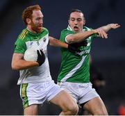8 January 2023; Conor Glass of Glen in action against Michéal O'Reilly of Moycullen during the AIB GAA Football All-Ireland Senior Club Championship Semi-Final match between Moycullen of Galway and Glen of Derry at Croke Park in Dublin. Photo by Ray McManus/Sportsfile