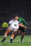 7 January 2023; John Porch of Connacht is tackled by Marnus Potgieter of Cell C Sharks during the United Rugby Championship between Connacht and Cell C Sharks at the Sportsground in Galway. Photo by Eóin Noonan/Sportsfile