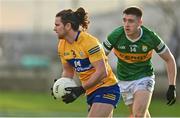 8 January 2023; Cian O'Dea of Clare in action against Eddie Horan of Kerry during the McGrath Cup Group A match between Kerry and Clare at Austin Stack Park in Tralee, Kerry. Photo by Brendan Moran/Sportsfile