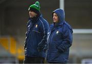 8 January 2023; Clare manager Colm Collins, right, and selector Enda Coughlin after the McGrath Cup Group A match between Kerry and Clare at Austin Stack Park in Tralee, Kerry. Photo by Brendan Moran/Sportsfile
