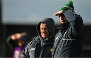 8 January 2023; Clare manager Colm Collins, left, and selector Enda Coughlin after the McGrath Cup Group A match between Kerry and Clare at Austin Stack Park in Tralee, Kerry. Photo by Brendan Moran/Sportsfile