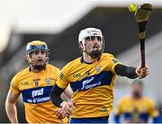 8 January 2023; Aidan McCarthy of Clare, right, during the Co-Op Superstores Munster Hurling League Group 1 match between Tipperary and Clare at McDonagh Park in Nenagh, Tipperary. Photo by Sam Barnes/Sportsfile