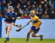 8 January 2023; Mark Kehoe of Tipperary in action against Robin Mounsey of Clare during the Co-Op Superstores Munster Hurling League Group 1 match between Tipperary and Clare at McDonagh Park in Nenagh, Tipperary. Photo by Sam Barnes/Sportsfile