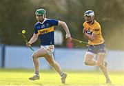 8 January 2023; Cian O'Dwyer of Tipperary in action against Diarmuid Ryan of Clare during the Co-Op Superstores Munster Hurling League Group 1 match between Tipperary and Clare at McDonagh Park in Nenagh, Tipperary. Photo by Sam Barnes/Sportsfile