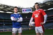 10 January 2023; Liam Rafferty of Galbally Pearses, Tyrone, left, and Paul Murphy of Rathmore, Kerry, pictured ahead of the AIB GAA All-Ireland Football Intermediate Club Championship Final, which takes place this Sunday, January 15th at Croke Park at 3.30pm. The AIB GAA All-Ireland Club Championships features some of #TheToughest players from communities all across Ireland. It is these very communities that the players represent that make the AIB GAA All-Ireland Club Championships unique. Now in its 32nd year supporting the GAA Club Championships, AIB is extremely proud to once again celebrate the communities that play such a role in sustaining our national games. Photo by David Fitzgerald/Sportsfile