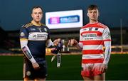 10 January 2023; Bernard Feeney of Easkey, Sligo, left, and Cathail O’Mahony of Ballygiblin, Cork, are pictured ahead of the AIB GAA All-Ireland Hurling Junior Club Championship Final, which takes place this Saturday, January 14th at Croke Park at 5pm. The AIB GAA All-Ireland Club Championships features some of #TheToughest players from communities all across Ireland. It is these very communities that the players represent that make the AIB GAA All-Ireland Club Championships unique. Now in its 32nd year supporting the GAA Club Championships, AIB is extremely proud to once again celebrate the communities that play such a role in sustaining our national games. Photo by Ramsey Cardy/Sportsfile